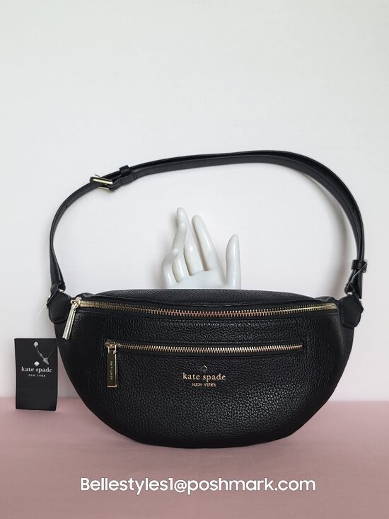 KATE SPADE Handbags - KATE SPADE Leila BELT Bag in Pebbled Leather – Black color⭐